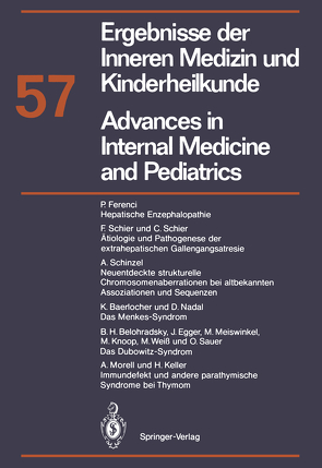 Ergebnisse der Inneren Medizin und Kinderheilkunde/Advances in Internal Medicine and Pediatrics von Frick,  P., Harnack,  G.-A. von, Kochsiek,  K., Martini,  G. A., Prader,  A.