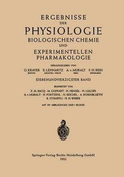 Ergebnisse der Physiologie Biologischen Chemie und Experimentellen Pharmakologie von Krayer,  O., Lehnartz,  E., Muralt,  A. von, Rein,  F. H.