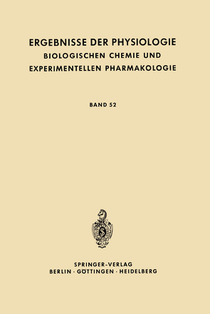 Ergebnisse der Physiologie Biologischen Chemie und Experimentellen Pharmakologie von Kramer,  K., Krayer,  O., Lehnartz,  E., Muralt,  A. von, Weber,  H. H.