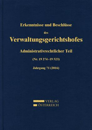 Erkenntnisse und Beschlüsse des Verwaltungsgerichtshofes von Amtlich veröffentlicht