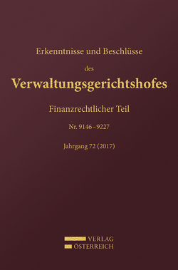 Erkenntnisse und Beschlüsse des Verwaltungsgerichtshofes von Fuchs,  Josef
