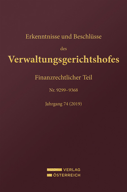Erkenntnisse und Beschlüsse des Verwaltungsgerichtshofes von Fuchs,  Josef