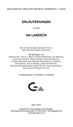 Erläuterungen zu Blatt 144 Landeck von Gruber,  Alfred, Nowotny,  Axel, Pestal,  Gerhard, Schuster,  Ralf