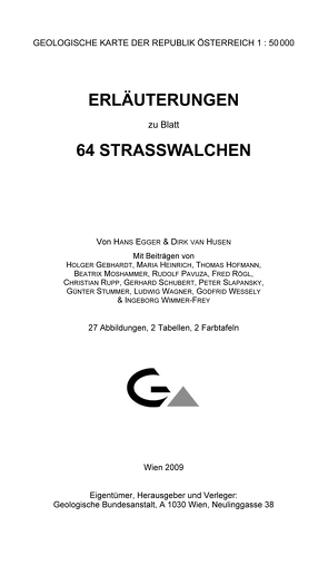 Erläuterungen zu Blatt 64 Strasswalchen von Egger,  Hans, Husen,  Dirk van
