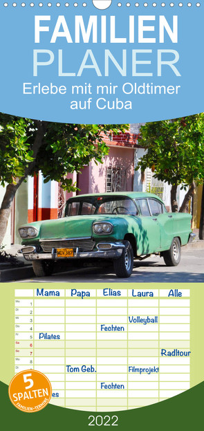 Familienplaner Erlebe mit mir Oldtimer auf Cuba (Wandkalender 2022 , 21 cm x 45 cm, hoch) von Büscher,  Nadine