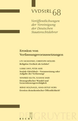 Erosion von Verfassungsvoraussetzungen von Axer,  Peter, Davy,  Ulrike, et al., Möllers,  Christoph, Sacksofsky,  Ute