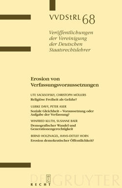 Erosion von Verfassungsvoraussetzungen von Axer,  Peter, Davy,  Ulrike, et al., Möllers,  Christoph, Sacksofsky,  Ute