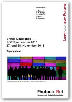 Erstes Deutsches POF Symposium 2013 von Beckers,  M., Bunge,  C.-A., Fahlbusch,  T., Gries,  T., Ziemann,  O.