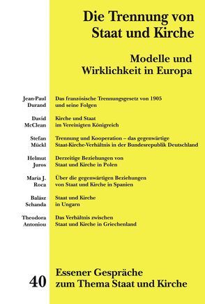 Essener Gespräche zum Thema Staat und Kirche / Die Trennung von Staat und Kirche von Kämper,  Burkhard, Krautscheidt,  Josef, Marré,  Heiner, Stüting,  Johannes, Thönnes,  Hans W