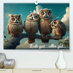 Eule gut… alles gut! (hochwertiger Premium Wandkalender 2024 DIN A2 quer), Kunstdruck in Hochglanz von artefacti,  artefacti