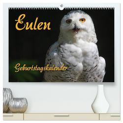 Eulen (hochwertiger Premium Wandkalender 2024 DIN A2 quer), Kunstdruck in Hochglanz von - Antje Lindert Rottke + Martina Berg,  Pferdografen.de