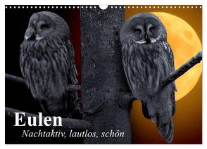 Eulen. Nachtaktiv, lautlos, schön (Wandkalender 2024 DIN A3 quer), CALVENDO Monatskalender von Stanzer,  Elisabeth