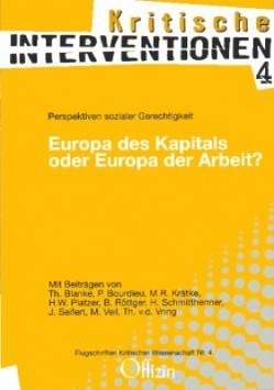 Europa des Kapitals oder Europa der Arbeit? von Bourdieu,  Pierre, Krätke,  Michael R., Röttger,  Bernd