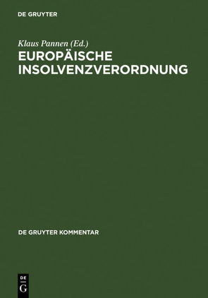 Europäische Insolvenzverordnung von Pannen,  Klaus