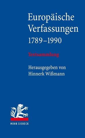 Europäische Verfassungen 1789-1990 von Wißmann,  Hinnerk