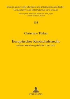 Europäisches Kindschaftsrecht von Tödter,  Christiane