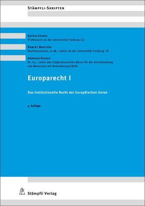 Europarecht I von Epiney,  Astrid, Mosters,  Robert, Rieder,  Andreas