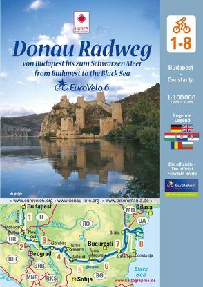 EuroVelo 6: Donau Radweg (Budapest – Schwarzes Meer) 1: 100 000
