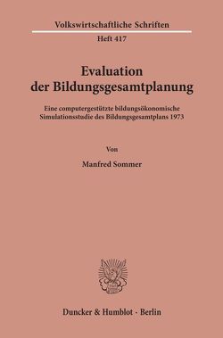 Evaluation der Bildungsgesamtplanung. von Sommer,  Manfred