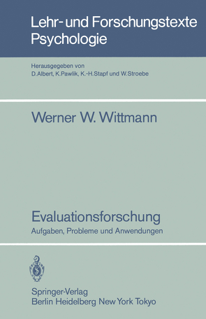Evaluationsforschung von Wittmann,  Werner W.