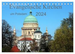 Evangelische Kirchen um Potsdam 2024 (Tischkalender 2024 DIN A5 quer), CALVENDO Monatskalender von Witkowski,  Bernd