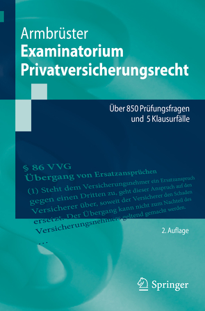 Examinatorium Privatversicherungsrecht von Armbrüster,  Christian