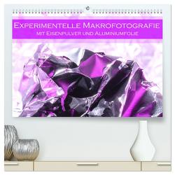 Experimentelle Makrofotografie mit Eisenpulver und Aluminiumfolie (hochwertiger Premium Wandkalender 2024 DIN A2 quer), Kunstdruck in Hochglanz von Scheurer,  Monika