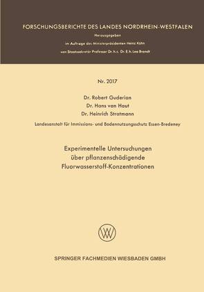 Experimentelle Untersuchungen über pflanzenschädigende Fluorwasserstoff-Konzentrationen von Guderian,  Robert