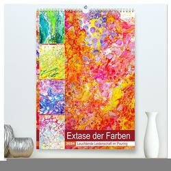 Extase der Farben – Leuchtende Leidenschaft im Pouring (hochwertiger Premium Wandkalender 2024 DIN A2 hoch), Kunstdruck in Hochglanz von Schimmack,  Michaela