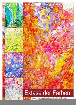 Extase der Farben – Leuchtende Leidenschaft im Pouring (Wandkalender 2024 DIN A4 hoch), CALVENDO Monatskalender von Schimmack,  Michaela