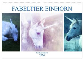 Fabeltier Einhorn (Wandkalender 2024 DIN A2 quer), CALVENDO Monatskalender von Brunner-Klaus,  Liselotte