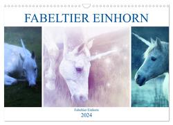 Fabeltier Einhorn (Wandkalender 2024 DIN A3 quer), CALVENDO Monatskalender von Brunner-Klaus,  Liselotte