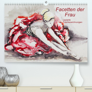 Facetten der Frau – Lavierte Tuschezeichnungen (Premium, hochwertiger DIN A2 Wandkalender 2023, Kunstdruck in Hochglanz) von Harmgart,  Sigrid