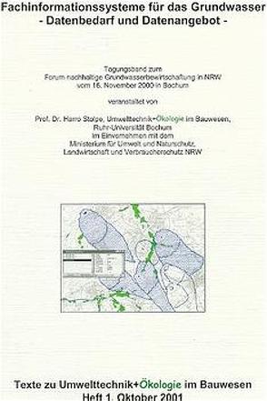 Fachinformationssysteme für das Grundwasser – Datenbedarf und Datenangebot von Stolpe,  Harro
