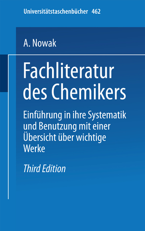 Fachliteratur des Chemikers von Nowak,  A.