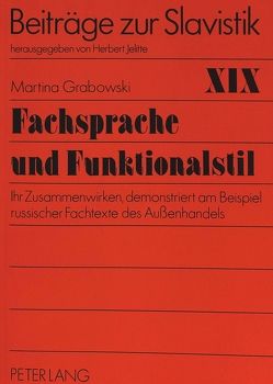Fachsprache und Funktionalstil von Grabowski,  Martina