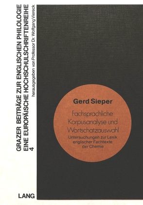 Fachsprachliche Korpusanalyse und Wortschatzauswahl von Sieper,  Gerd