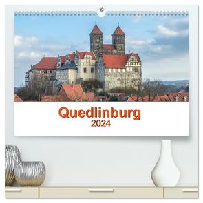 Fachwerkstadt Qudlinburg (hochwertiger Premium Wandkalender 2024 DIN A2 quer), Kunstdruck in Hochglanz von Gierok ; Magik Artist Design,  Steffen