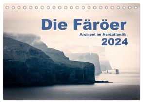 Färöer Archipel im Nordatlantik (Tischkalender 2024 DIN A5 quer), CALVENDO Monatskalender von Klauß,  Kai-Uwe