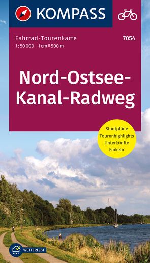 KOMPASS Fahrrad-Tourenkarte Nord-Ostsee-Kanal-Radweg 1:50.000