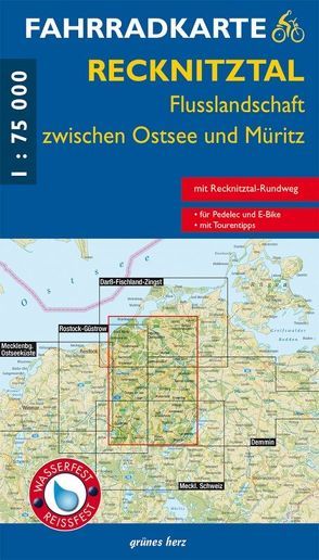 Fahrradkarte Recknitztal, Flusslandschaft zwischen Ostsee und Müritz