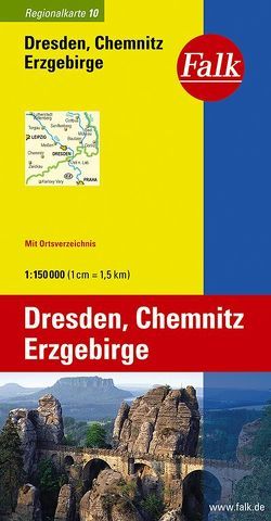 Falk Regionalkarte Deutschland Blatt 10 Dresden, Chemnitz, Erzgebirge 1:150 000