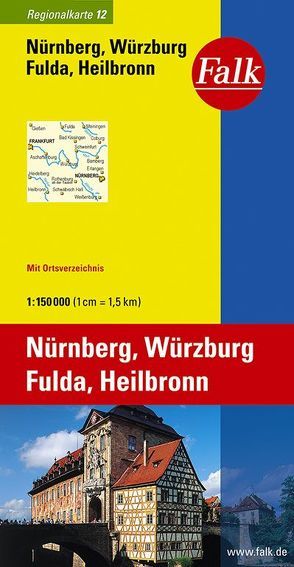 Falk Regionalkarte Deutschland Blatt 12 Nürnberg, Würzburg, Fulda 1:150 000