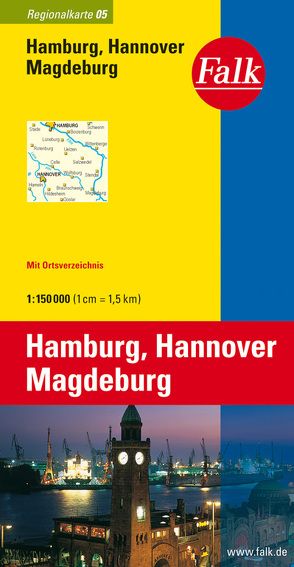 Falk Regionalkarte Deutschland Blatt 5 Hamburg, Hannover, Magdeburg 1:150 000