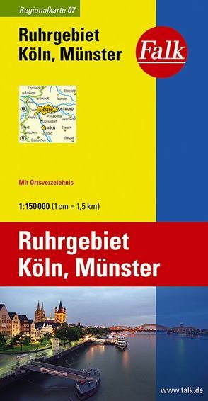 Falk Regionalkarte Deutschland Blatt 7 Ruhrgebiet, Köln, Münster 1:150 000