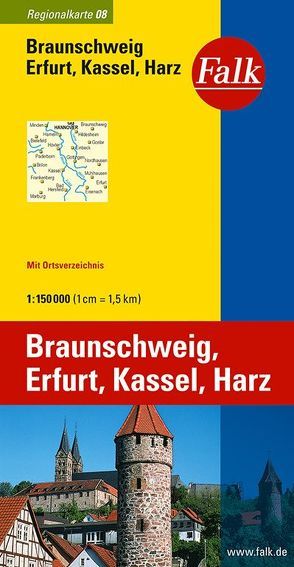 Falk Regionalkarte Deutschland Blatt 8 Braunschweig, Erfurt, Harz 1:150 000