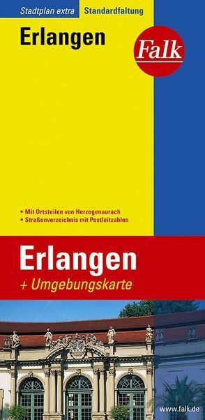 Falk Stadtplan Extra Standardfaltung Erlangen mit Ortsteilen von Herzogenaurach