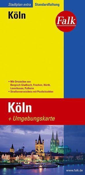 Falk Stadtplan Extra Standardfaltung Köln mit den Ortsteilen von