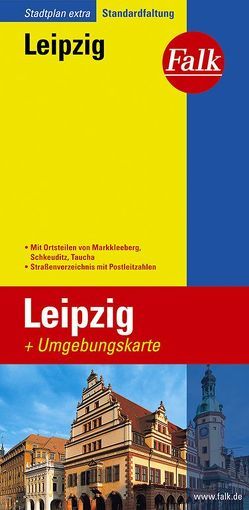 Falk Stadtplan Extra Standardfaltung Leipzig mit Ortsteilen von Markkleeburg