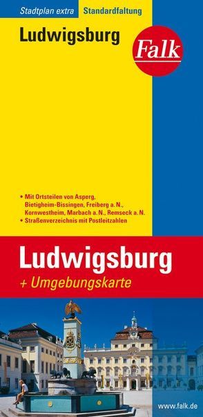 Falk Stadtplan Extra Standardfaltung Ludwigsburg mit Ortsteilen von Asperg
